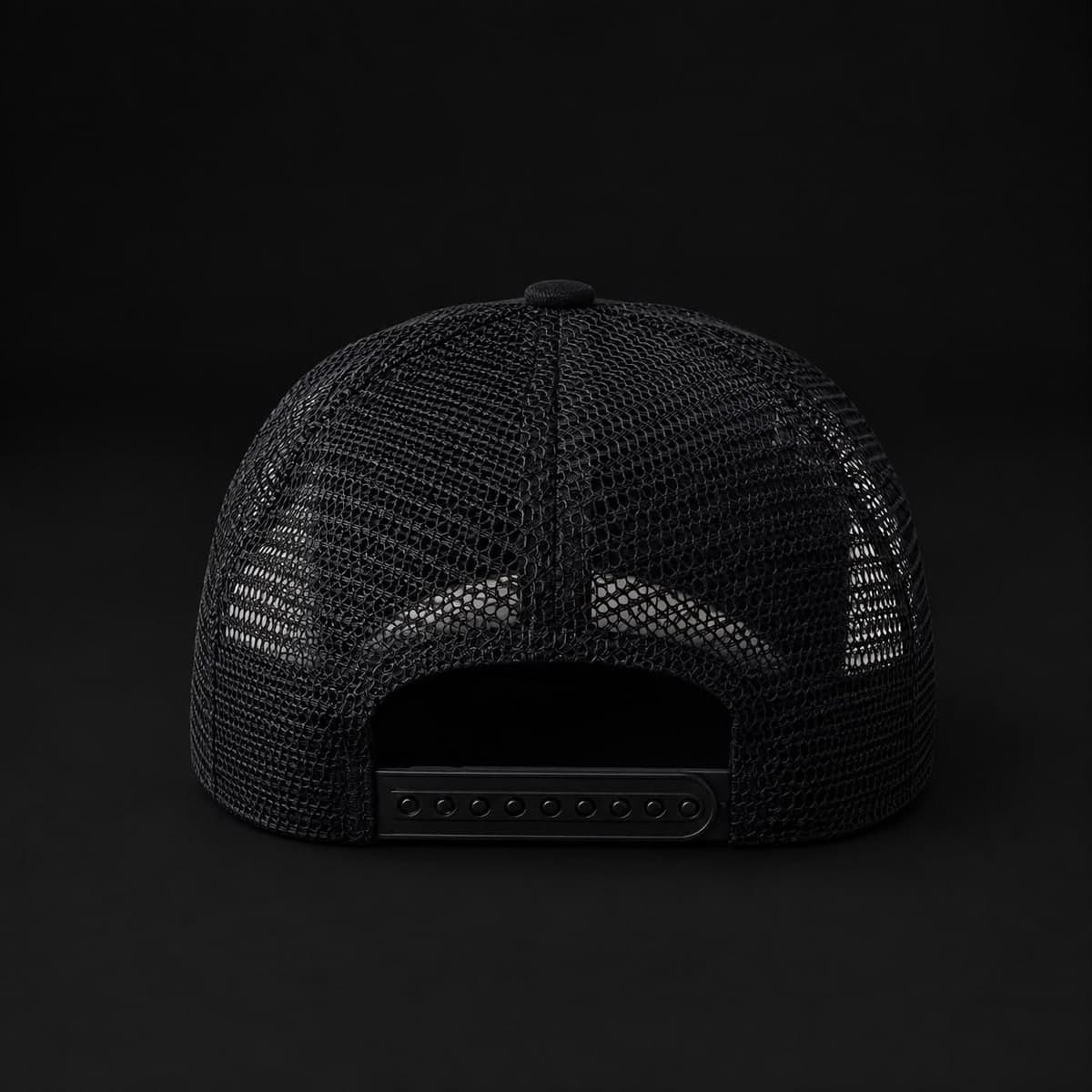 Bear Golfer Trucker Cap — Black — adjustable snapback closure